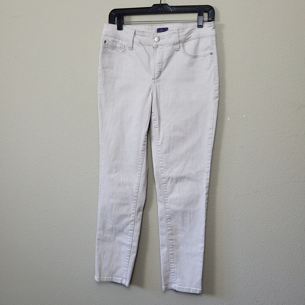 ND YJ Womens White Light Wash Pockets Lift Tuck Ankle‎ Denim Skinny Jeans Size 4